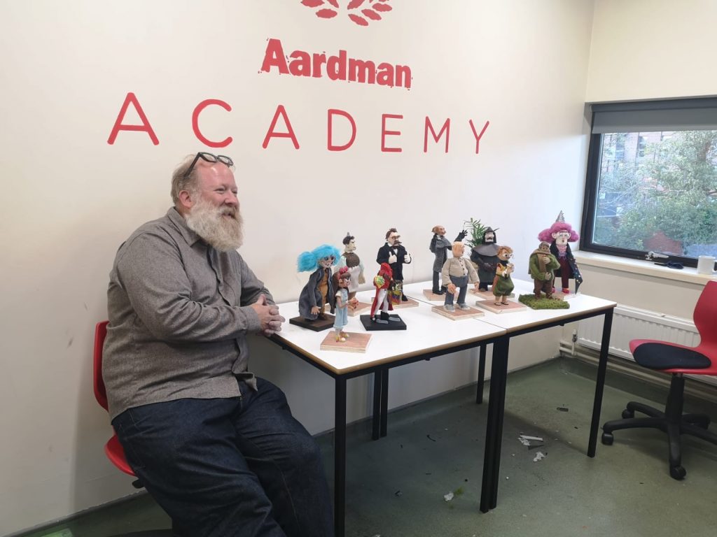 Jim Parkyn, Senior Model Maker with the puppets
