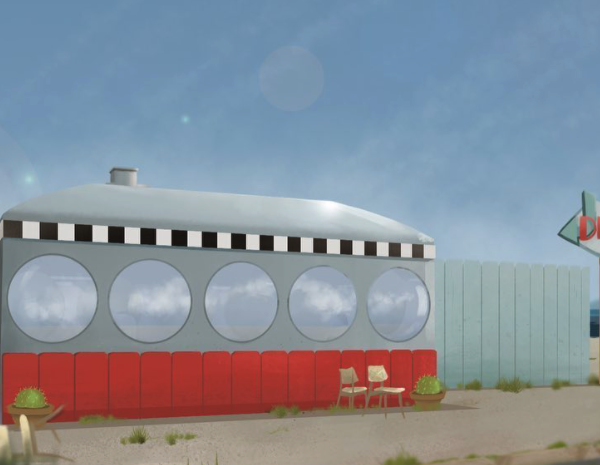 Illustration of an Airstream Diner created by Sophie, Studio Giggle's newest junior digital artist